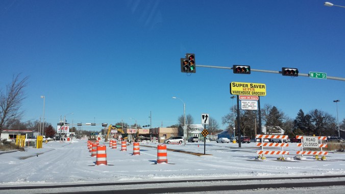 Road Work on Broadwell at Third