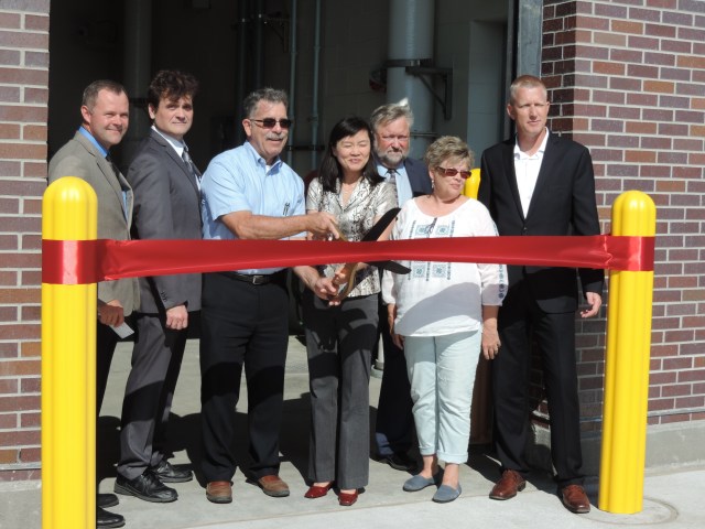 Cutting the ribbon for the new Head Work.